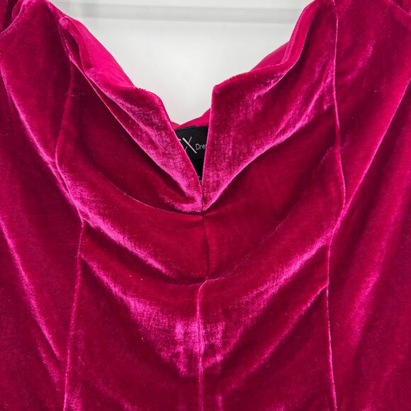 BCX Junior Velvet PinkCocktail Party Mini Dress Cold Shoulder Small NWT - Picture 4 of 11